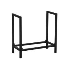 Firewood Rack Log Rack 24 Inch Black Steel Indoor Outdoor Firewood Holder with Durable Design and Stable Base