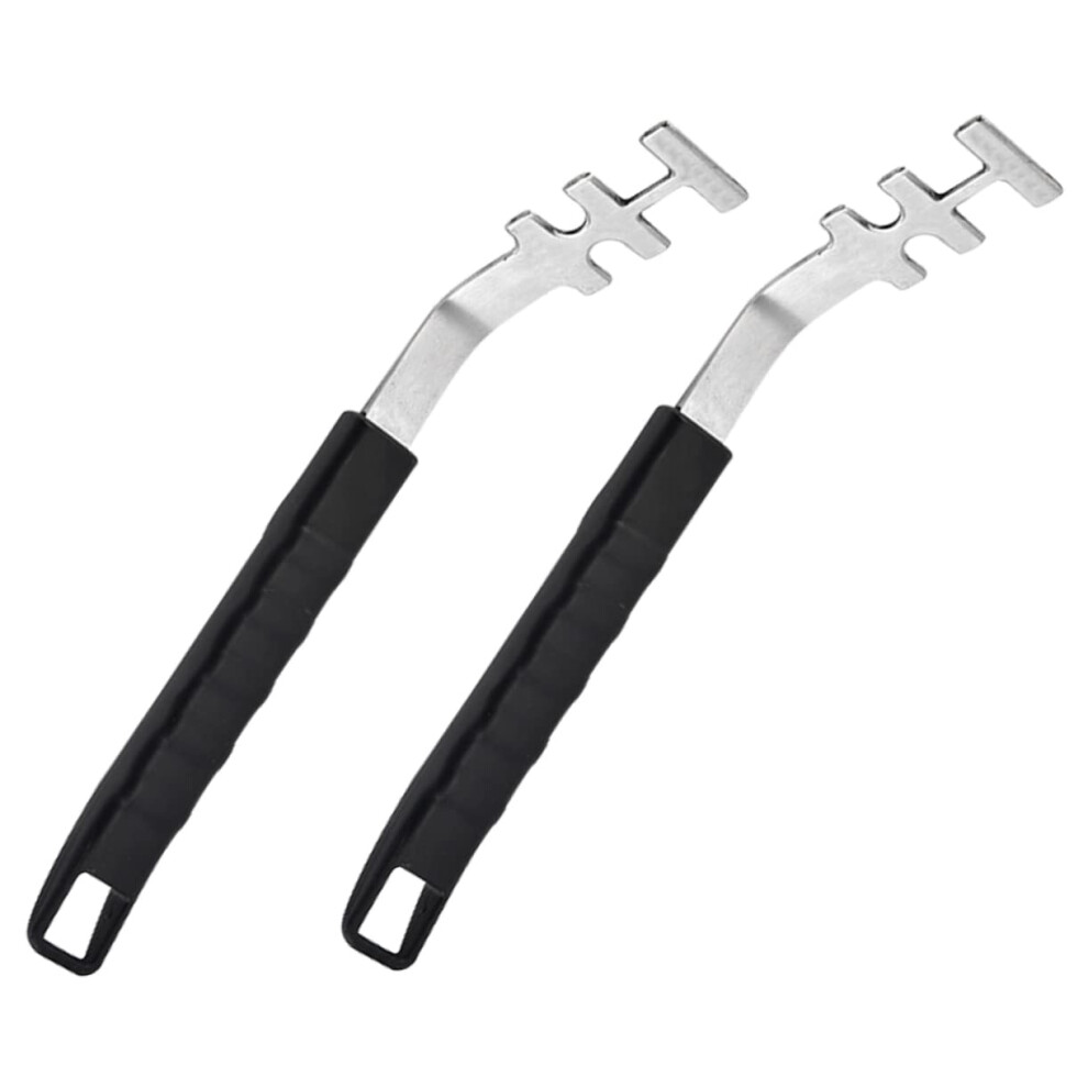 Stainless Steel Grill Grate Lifter 2Pcs Heat Resistant Cooking Grippers Safe Outdoor BBQ Tool for Grilling-image-OPC-PJXNY6N-NEW