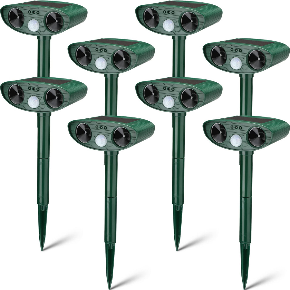 Ultrasonic Animal Repeller Outdoor Solar Motion Sensor Waterproof Deterrent Scarer for Cats Dogs Squirrels Raccoons Green 8 Pack-image-OPC-PJXP588-NEW