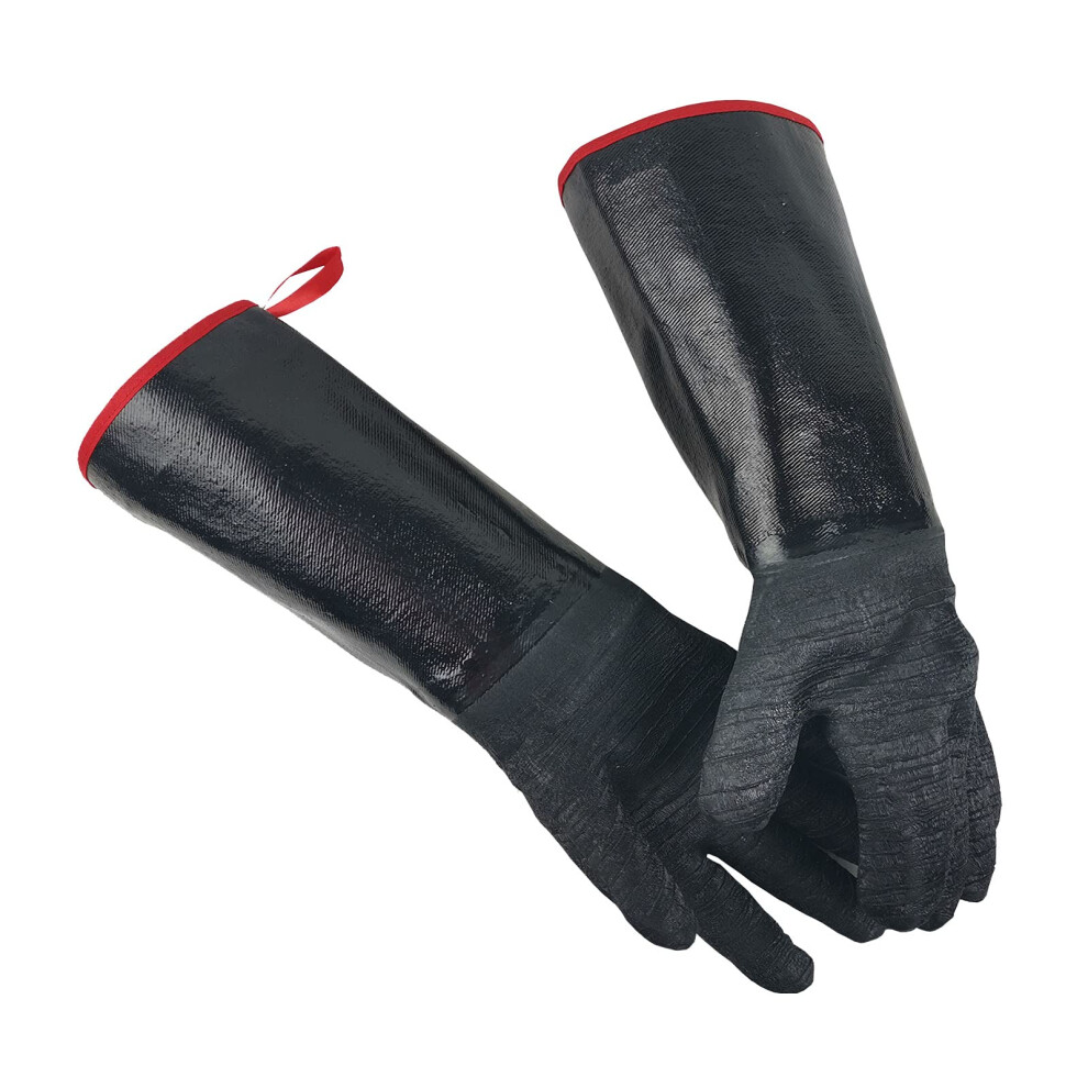 Turkey Fryer BBQ Gloves 14 Inch Heat Resistant Cooking Grilling Gloves 932F Fireproof Waterproof for Oven Smoker Barbecue