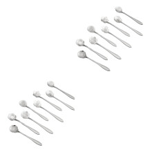 16-Piece Stainless Steel Teaspoon Set, Creative Mini Dessert Spoons, Pearl Finish Coffee Spoons for Kids and Adults