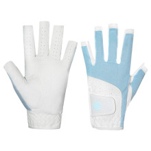 Golf Gloves Breathable Fabric Non-Slip Sports Gloves for Men and Women Two-Handed Blue White Color Size Adjustable