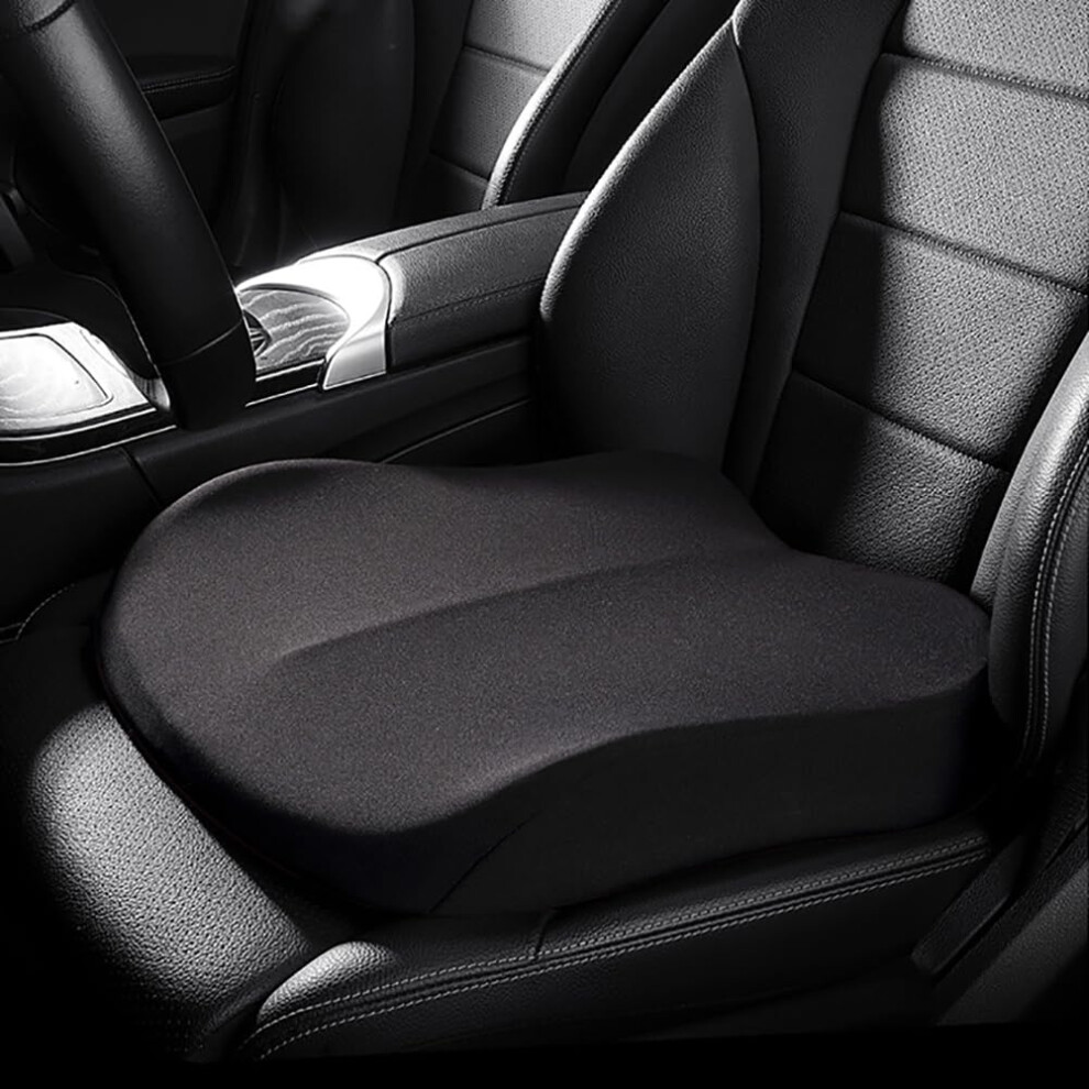 Adult Booster Car Seat Cushion - 3.94 Inch Height Increase Wedge Memory Foam Pad for Cars - Black Travel Accessory