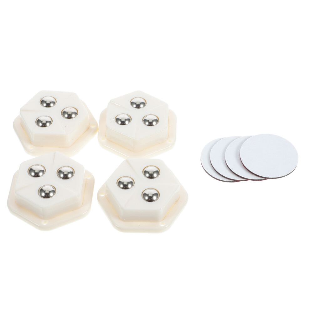 1 Set Meubelwielen Diamant Om Te Draaien Wit Pack Abs-image