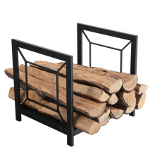 17 Inch Small Firewood Log Rack Storage Brackets for Indoor Outdoor Wood Burning Stove Accessories Square Design