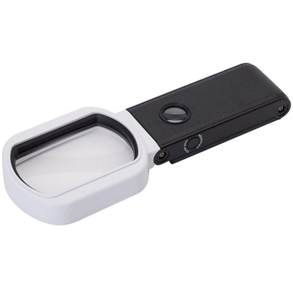 LED Lighted Magnifying Glasses 10X Handheld Magnifier for Seniors Macular Inspection and Stamps Repairing Lens