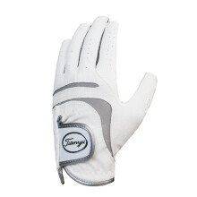 Men's Half Finger Golf Gloves, Leather, Breathable, Grey, 1/3 Finger, Non-Slip, Touch Screen, Size 26 (Length 20 cm)