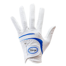 Men's Lambskin Golf Gloves for Left Hand, Soft Breathable Wear-Resistant in Blue, Size 26 (20 cm Length) with Non-Slip Granules