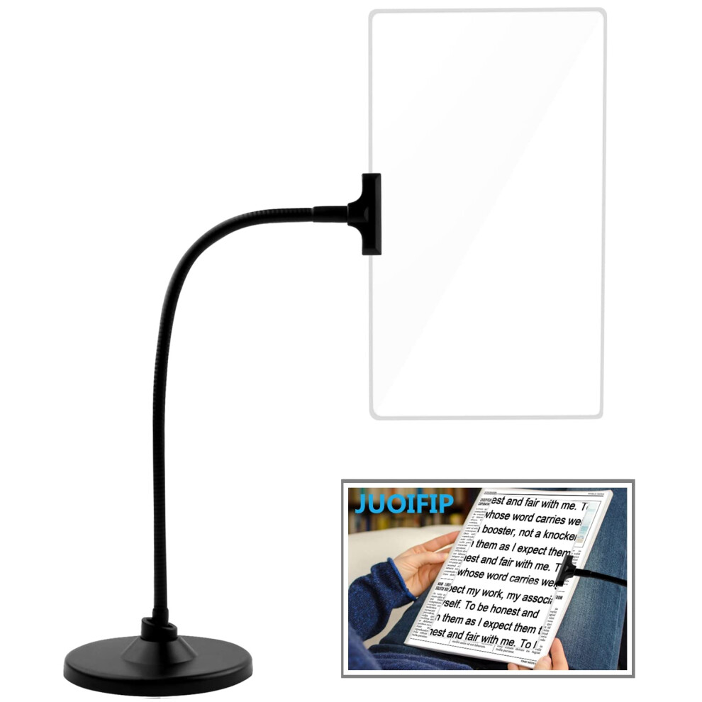 Magnifying Glass with Stand 10"x6" Flexible Gooseneck Large Page Magnifier for Low Vision Seniors and Small Print Reading