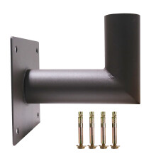 90 Degree Wall Mount Bracket with 2-3/8in OD Tenon, L Shape Heavy Duty Steel Adapter for Outdoor LED Street Lights, Dark Bronze