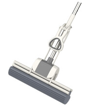 Sponge Mop for Kitchen and Bathroom, Lightweight Multifunctional Roller Mop with Squeeze Mechanism for Tile Cleaning