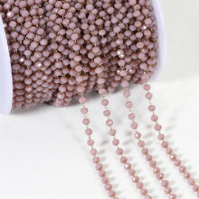Stainless Steel Extended Chains 1 Meter 3.5mm Crystal Stones Bead Chains for DIY Jewelry Necklace Bracelet Pullover