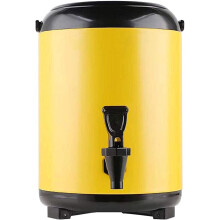 Hot Water Dispenser With Tap, Insulated 10L Container For Coffee, Juice, Tea, Cider, And Milk, Yellow