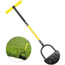 Lawn Edger Steel 41 Inch Half Moon Tool with Steel Blade Long Rubber Handle Wide Footplate for Sidewalk and Flower Bed Edging