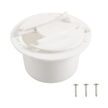 Power Cord Hatch Cover 1 Pc Round Electric Cable Access Hatch PE White for RV Camper Trailer Truck Boat Yacht