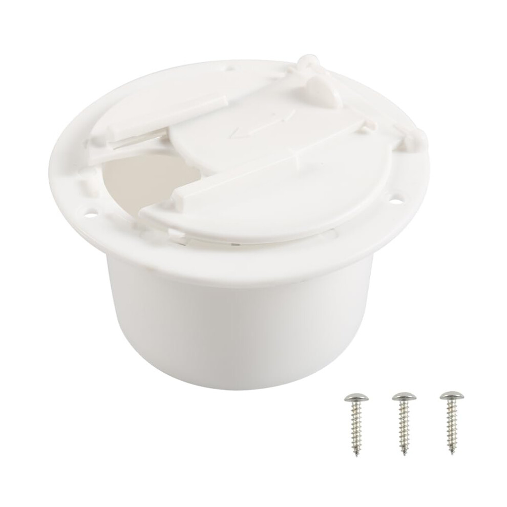 Power Cord Hatch Cover 1 Pc Round Electric Cable Access Hatch Pe For Rv Camper Trailer Truck Boat Yacht White 6947110430669