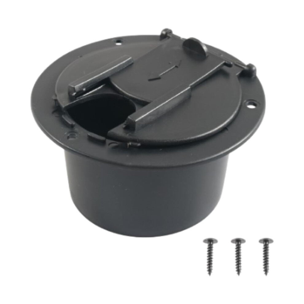 Electric Cable Hatch Power Cord Cover, Round Black Durable Replacement Door Hardware For Rv Accessories, High Performance 6482260932668