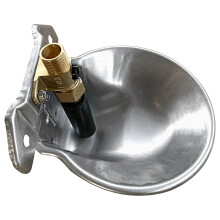 Automatic Livestock Watering Bowl, Stainless Steel Drinking Fountain with Brass Valve, Outdoor Animal Waterer for Cows, Horses, Sheep, Pigs