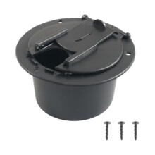 Electrical Cable Hatch Cover for RVs - High Performance Round Power Cord Accessory, Black, Easy Installation, Durable Repair Part