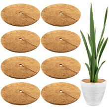 Coconut Fiber Mulch Mats 8 Pcs 17.7 Inch Tree Rings Coco Coir Plant Protectors Weed Barrier for Indoor Outdoor Use