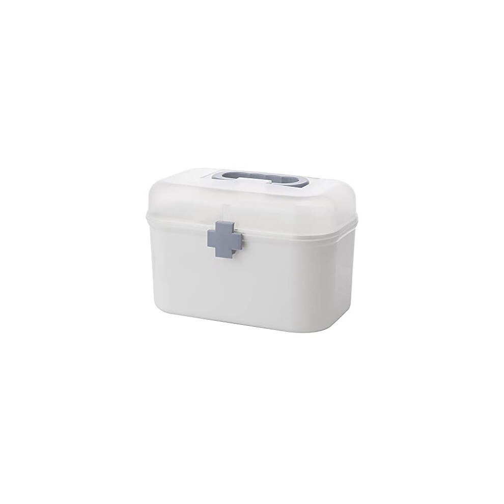 First Aid Kit Medical Storage Box - Plastic Organizer Container for Medicine, Compact Size, Color: KL