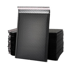 Bubble Envelopes Pack of 50, Self-Adhesive Padded Envelopes 15 x 20 cm, Black Lined Polymailer Bags for Shipping