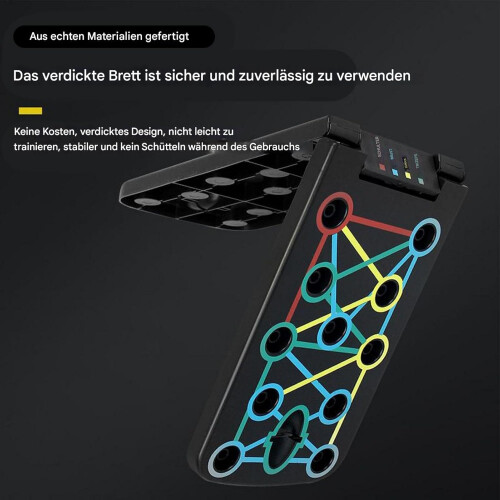 Foldable Push Up Board with Colour-Coded Positions, ABS Strength Training Equipment for Home Workout, Professional Pushup Stand 2