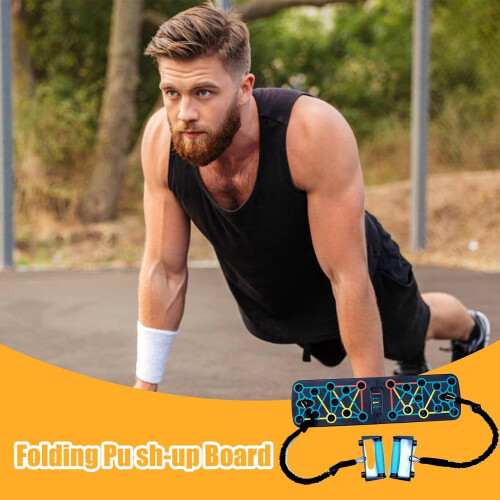 Foldable Push Up Board with Colour-Coded Positions, ABS Strength Training Equipment for Home Workout, Professional Pushup Stand 1