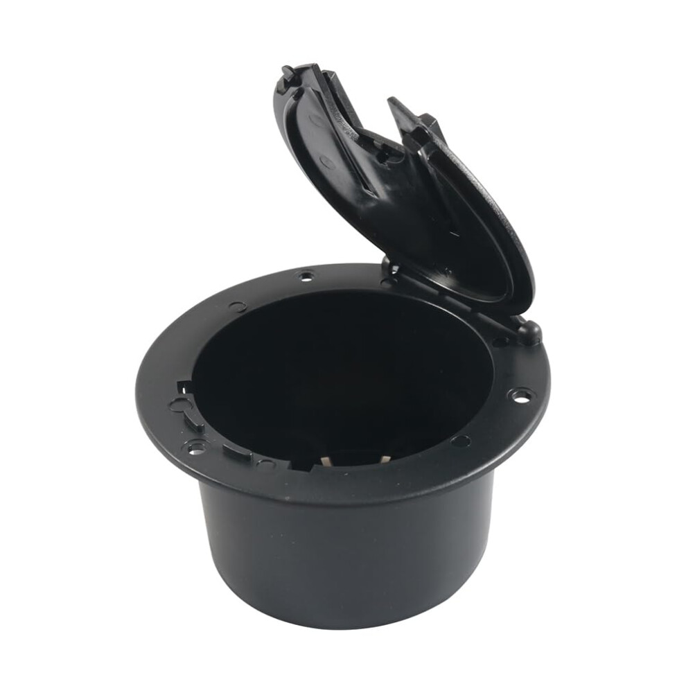 Round Electric Cable Hatch For Rv, Camper, Trailer, Truck, Boat, Yacht - 1 Pc Pe Power Cord Access Cover Black 6038364555595