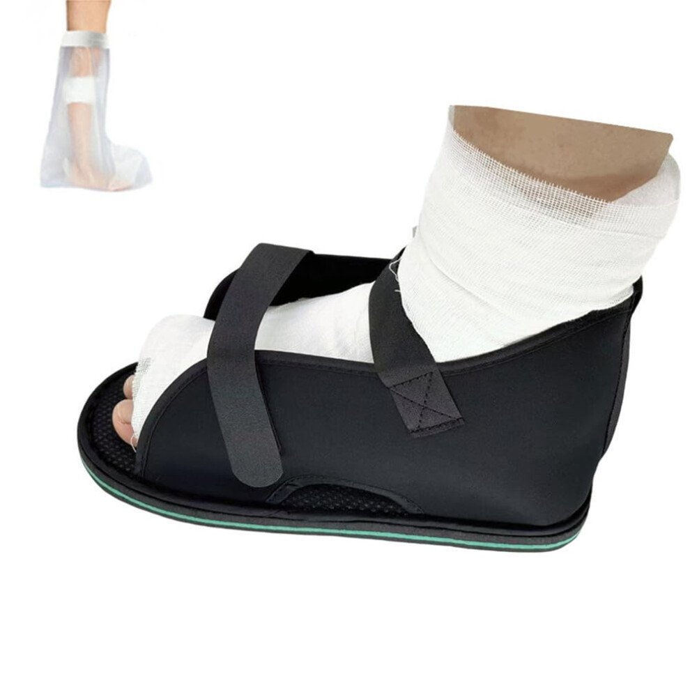 Post-op Shoe for Broken Foot, Adjustable Medical Walking Shoe for Fractures, Large Orthopedic Cast Shoe for Foot Injuries