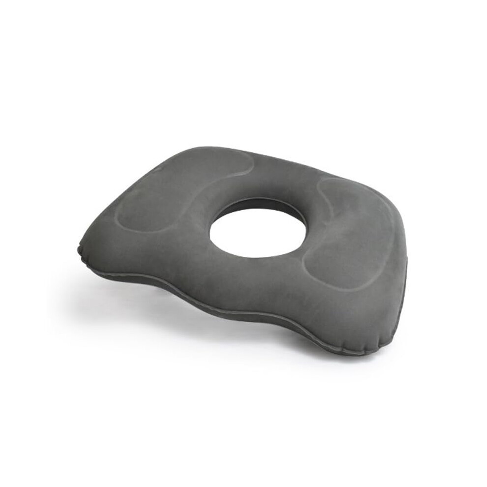 Grey Inflatable Donut Cushion For Tailbone Pain Relief - Sciatica Support Cushion For Office Chair, Car, Travel, Wheelchair