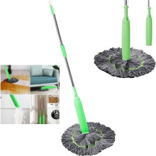 2 in 1 Dehydrated Mop, Self-Wringing Twist Mop for Floor Cleaning, 360 Degree Spin Microfiber Mop for Hardwood and Tile, Green