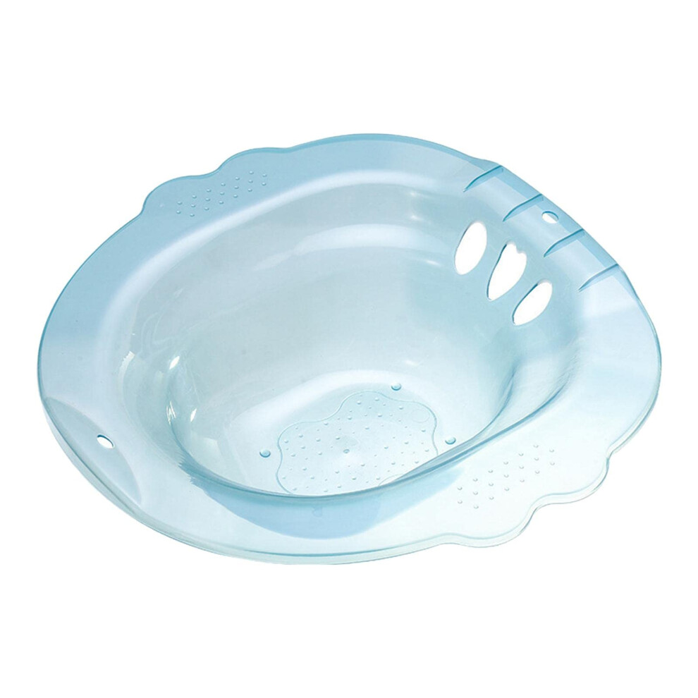 Sitz Bath for Toilet Seat, Reusable Deep Bowl Hip Bath for Elderly, Anti-Overflow Steam Seat, Blue Wide Design