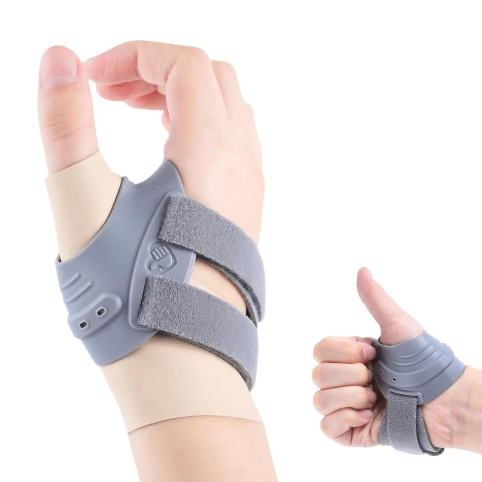 Gray Cmc Thumb Brace For Muscle Strain And Arthritis Relief, Adjustable Right Thumb Splint, Small Sleeve Support