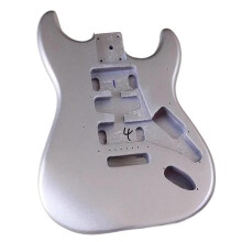 Gitarrenkorpus Ersatzkits DIY E-Gitarre Körper Silber Pappel Single Rocker Halbzeuge für Bastler und Musiker