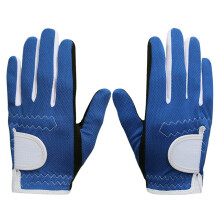 Golf Gloves for Kids and Juniors - 1 Pair Left Right Hand Rain Grip 3D Performance Mesh Non-Slip Micro Soft Fiber, Blue, Size S