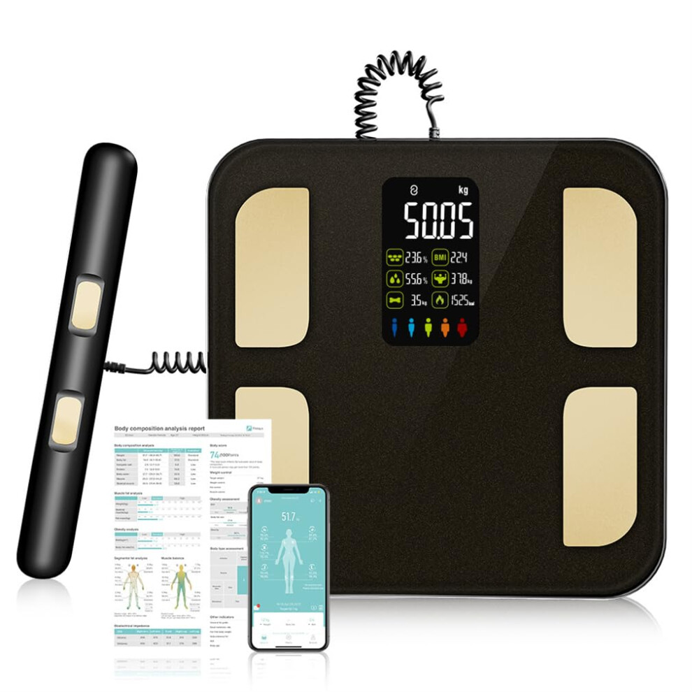 Ultra-Precision Digital Bathroom Scale with Body Composition Monitor, Smart Health Analyzer for Accurate Muscle Measurement