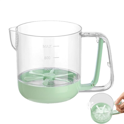 Multifunctional Egg Beater Cup, Hand-Push Mixer with Precise Scale for Modern Kitchens, Easy to Use Green
