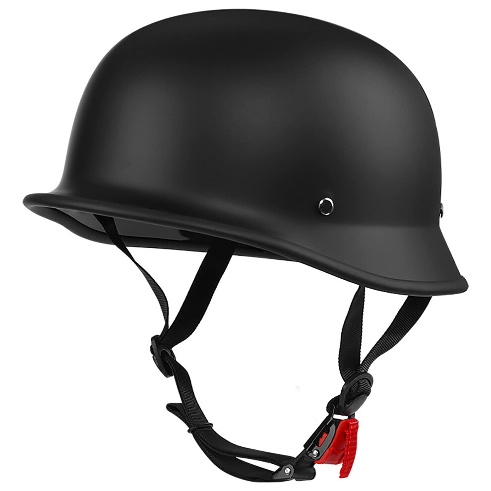 German Style Motorcycle Helmet, Dot Approved Thin Skull Cap Half Helmet For Men And Women, Retro Half Shell Cruiser Chopper 6447073930089