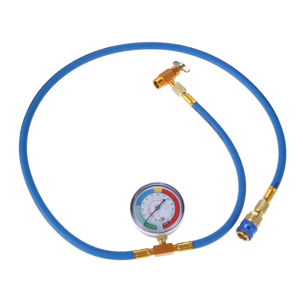 R134a Car Ac Refrigerant Charge Hose With Gauge, 59'' Low Pressure Recharge Hose, Quick Coupler, Can Tap Valve 6947110432656
