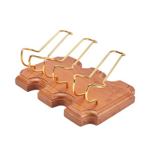 Wooden Tobacco Pipe Stand Rack for Smoking Pipes, Portable Metal Pipe Holder, Decorative Display for Men, Great Gift Idea