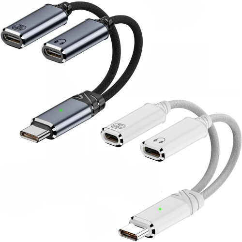 USB-C Audio and Charging Adapter for iPhones, Black, Daily Use, Compatible with iPhone Models, Durable Design 1