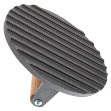 Cast Iron Bacon Press with Wooden Handle Black Grill Meat Press