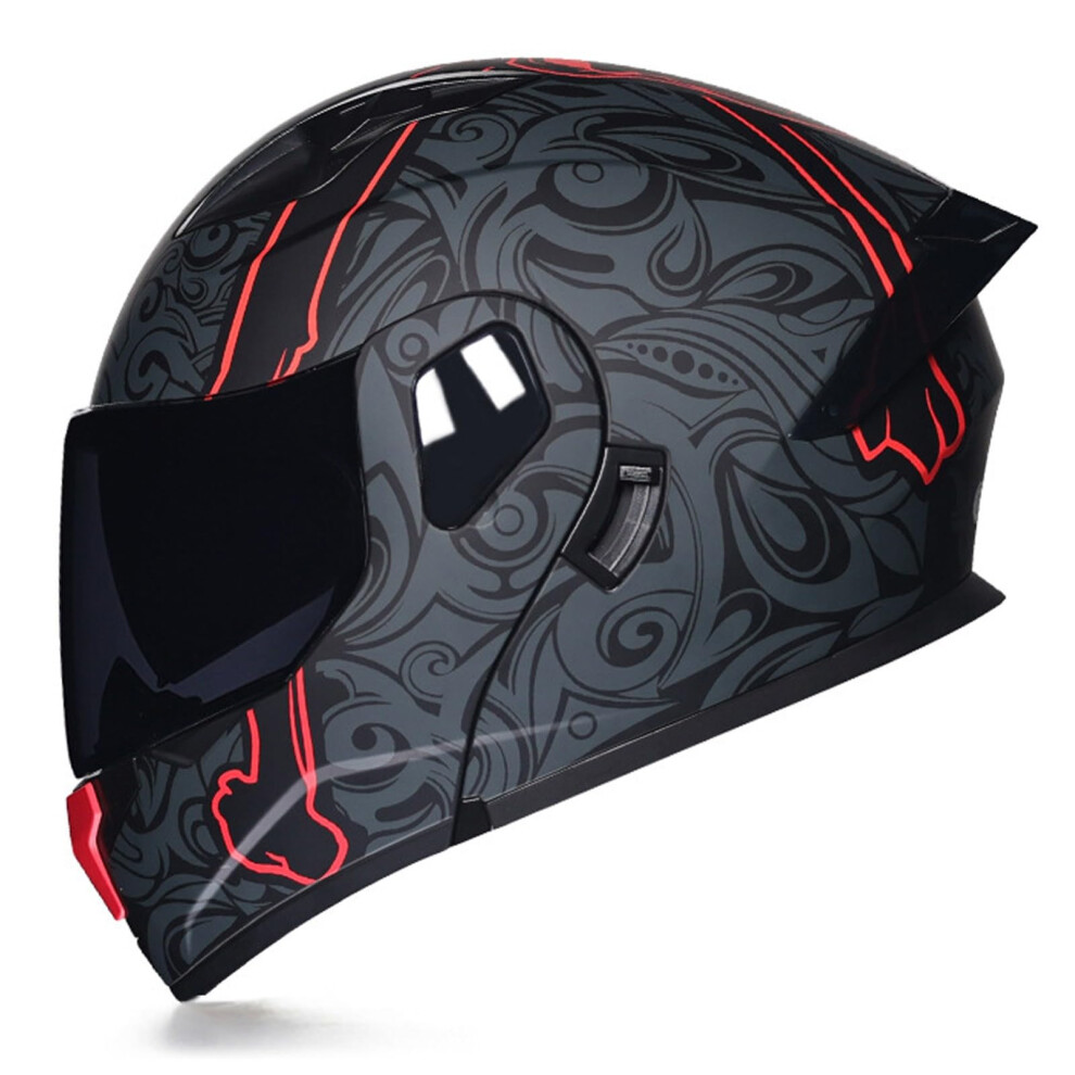 Modular Motorbike Helmet Flip-Up Dot/Ece Approved Crash Helmet For Men And Women, Lightweight, Comfortable, Adjustable Size 6038364558220