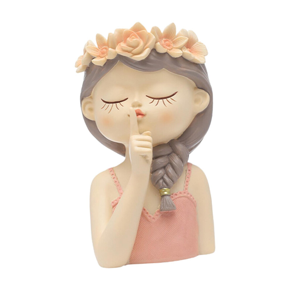 Fine Workmanship Creative Charming Girl Vase Sculpture Flower Pot Pink-image-OPC-PJXPKGT-NEW