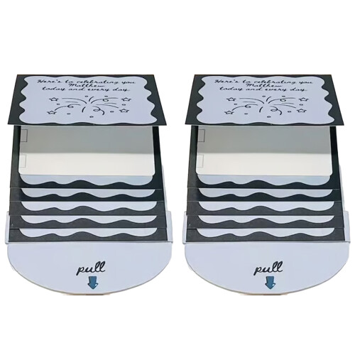 (white 2pcs) Pull-out Gift Card Book Handmade Waterfall Can Accommodate 4 Gift