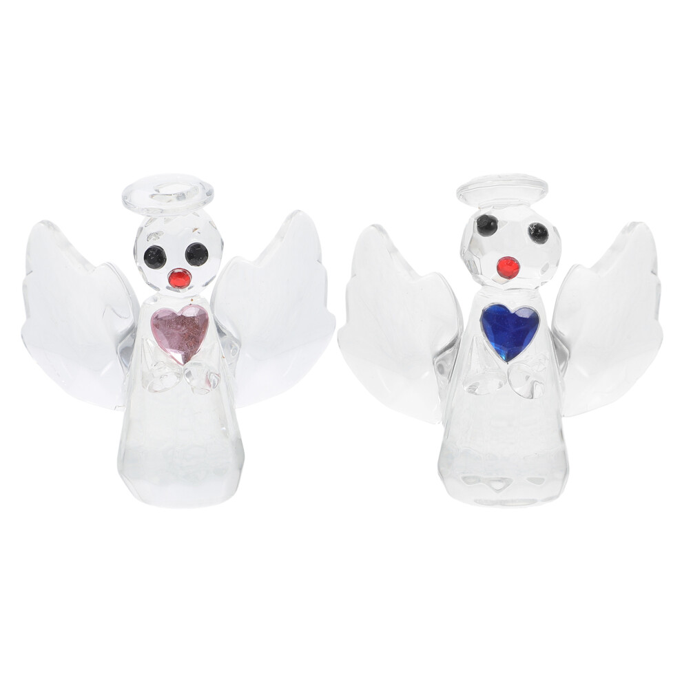 2 Stuks Kristallen Ornament Marionet Kantoorglas Cartoon-image