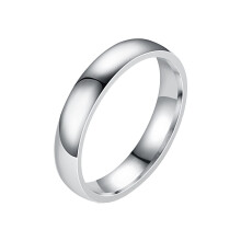 4 mm Stainless Steel Smooth Face Ring Set for Teen Girls, Adjustable Size, Titanium Alloy Couple Bands