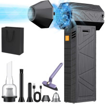 1500W Portable Electric Hot Air Blower for Car Snow Removal, Drying, and Dust Cleaning, Black, 3 Speeds