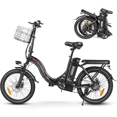 SameBike Bicicleta Elétrica Dobrável - SAMEBIKE - CY20-FT-BK - 250W - 20 Polegadas - Autonomia 60-110 km